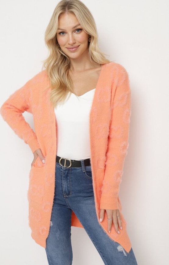 Pomarańczowy sweter born2be w stylu casual