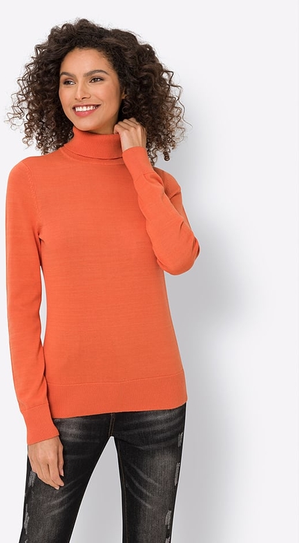 Pomarańczowy sweter Heine w stylu casual
