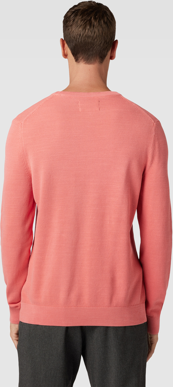 Pomarańczowy sweter Marc O'Polo w stylu casual z okrągłym dekoltem z bawełny