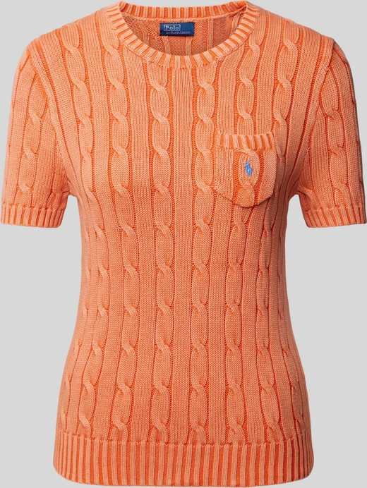 Pomarańczowy sweter POLO RALPH LAUREN w stylu casual z bawełny