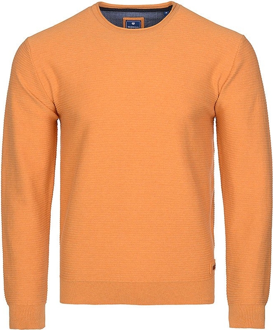 Pomarańczowy sweter Redmond z bawełny z okrągłym dekoltem