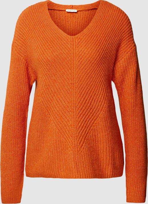 Pomarańczowy sweter Tom Tailor w stylu casual z bawełny