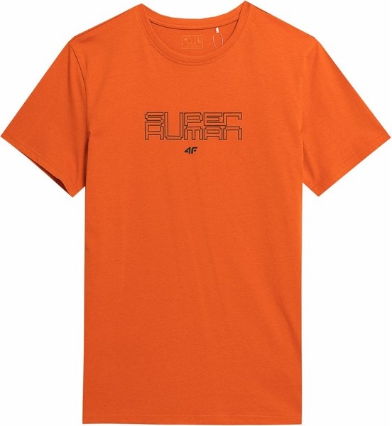Pomarańczowy t-shirt 4F w sportowym stylu z bawełny