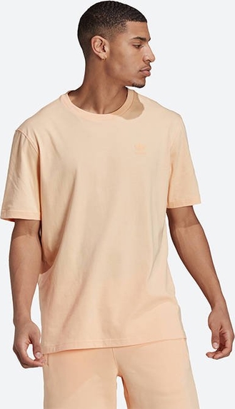 Pomarańczowy t-shirt Adidas Originals w sportowym stylu z krótkim rękawem