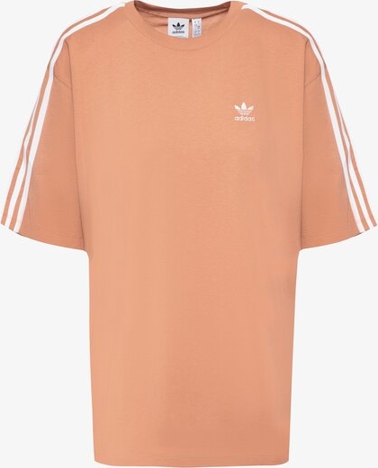 Pomarańczowy t-shirt Adidas w sportowym stylu z krótkim rękawem