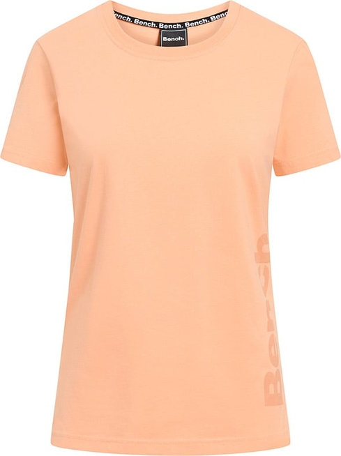 Pomarańczowy t-shirt Bench z krótkim rękawem w stylu casual