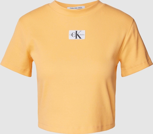Pomarańczowy t-shirt Calvin Klein z krótkim rękawem
