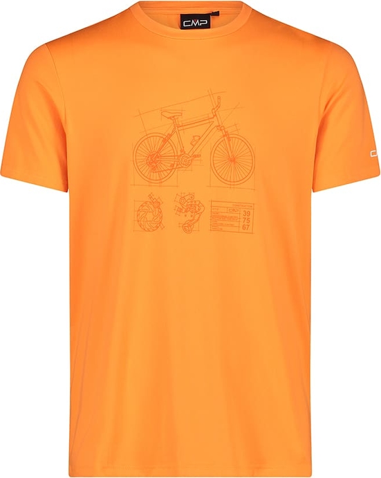 Pomarańczowy t-shirt CMP z krótkim rękawem