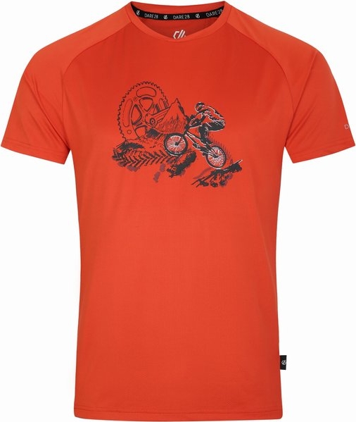 Pomarańczowy t-shirt Dare 2b w młodzieżowym stylu z krótkim rękawem