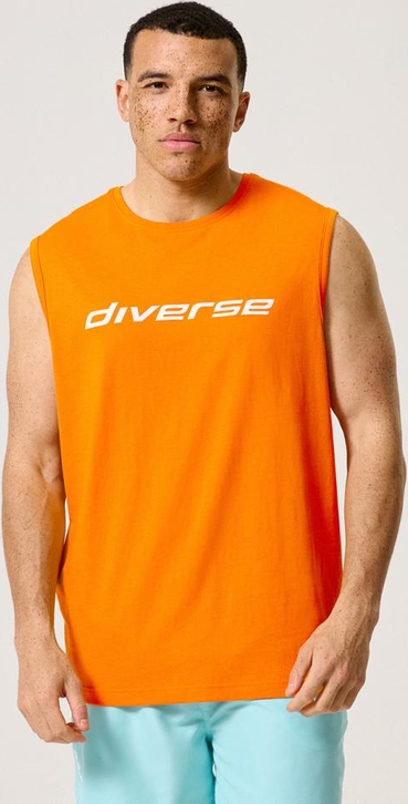 Pomarańczowy t-shirt Diverse w młodzieżowym stylu