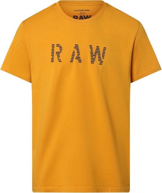 Pomarańczowy t-shirt G-Star Raw w młodzieżowym stylu z krótkim rękawem z bawełny