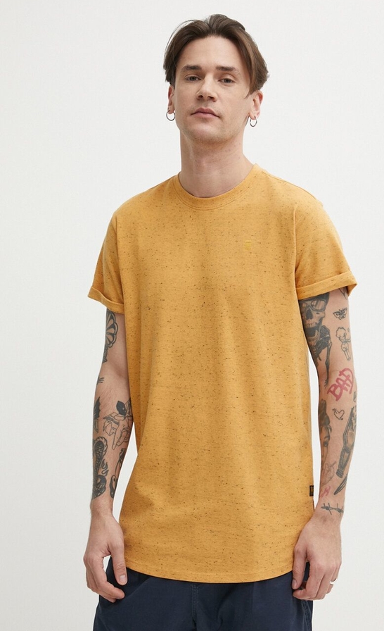 Pomarańczowy t-shirt G-Star Raw z bawełny w stylu casual