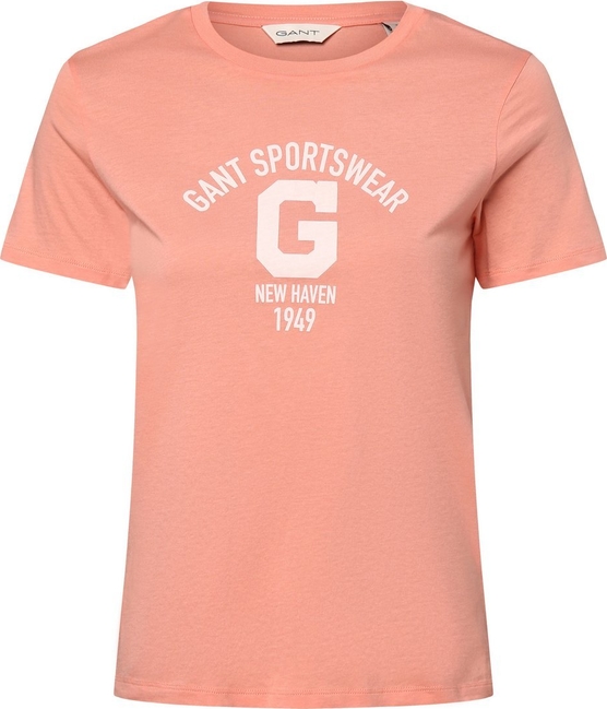 Pomarańczowy t-shirt Gant z bawełny