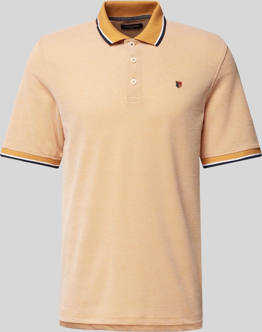 Pomarańczowy t-shirt Jack & Jones z bawełny w stylu casual z krótkim rękawem