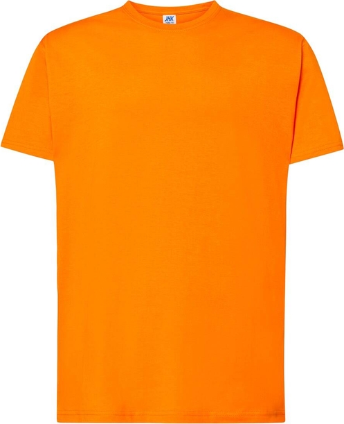 Pomarańczowy t-shirt JK Collection w stylu casual z krótkim rękawem z bawełny