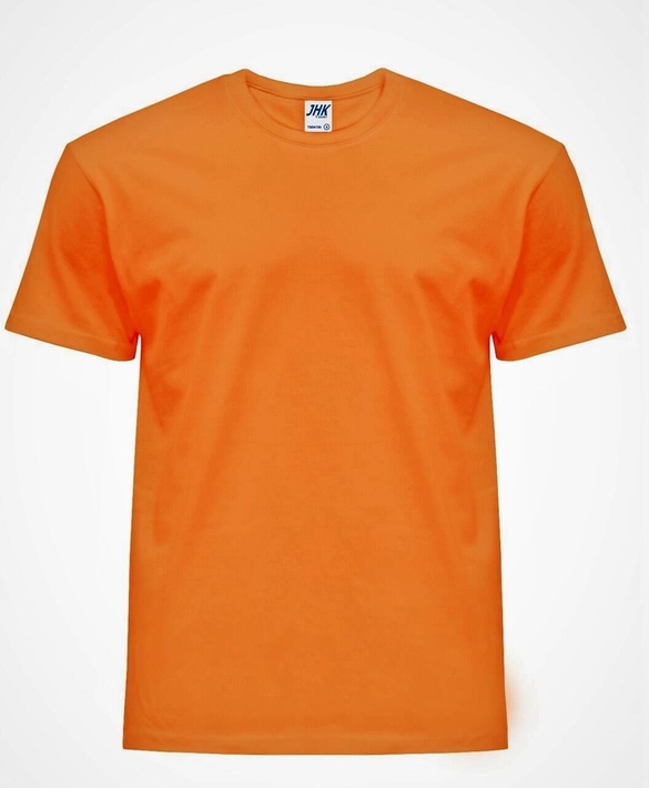 Pomarańczowy t-shirt JK Collection z bawełny z krótkim rękawem w stylu casual