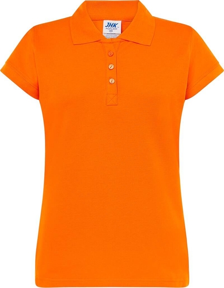 Pomarańczowy t-shirt JK Collection z okrągłym dekoltem w stylu casual lakierowane