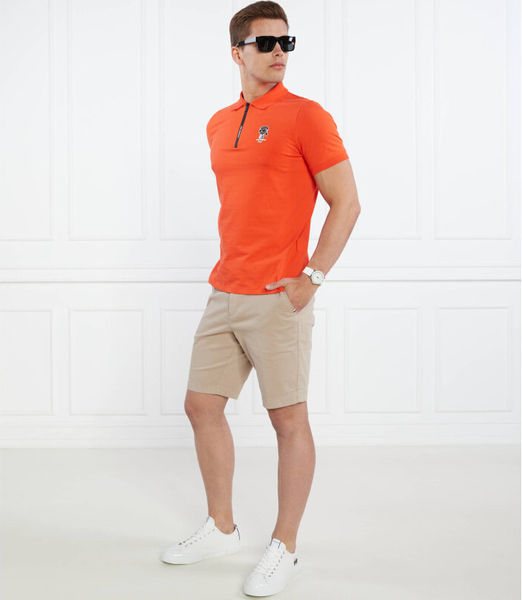 Pomarańczowy t-shirt Karl Lagerfeld z bawełny z krótkim rękawem