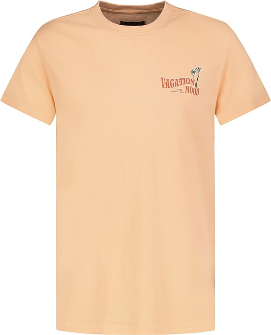 Pomarańczowy t-shirt Limango Polska z bawełny z krótkim rękawem w stylu casual