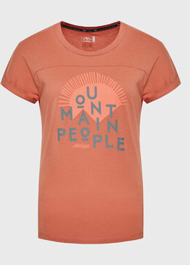 Pomarańczowy t-shirt Maloja w młodzieżowym stylu