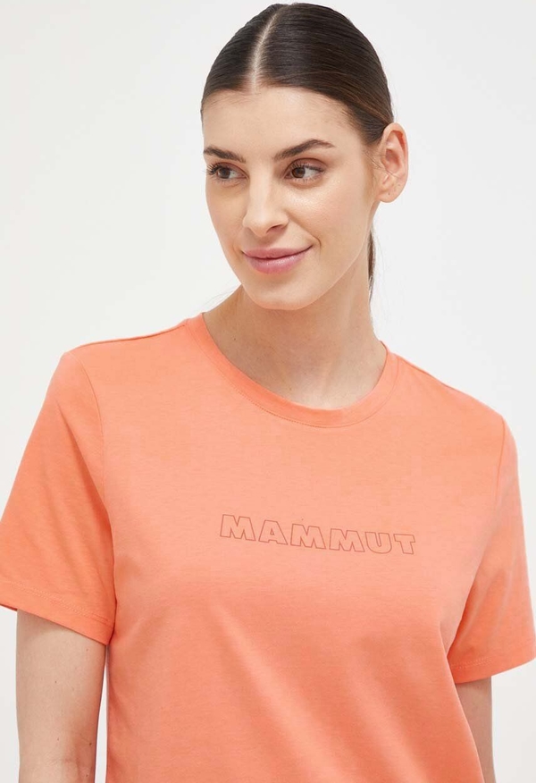 Pomarańczowy t-shirt Mammut w sportowym stylu
