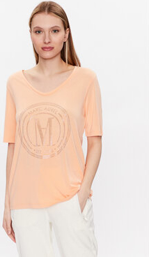 Pomarańczowy t-shirt Marc Aurel w stylu casual