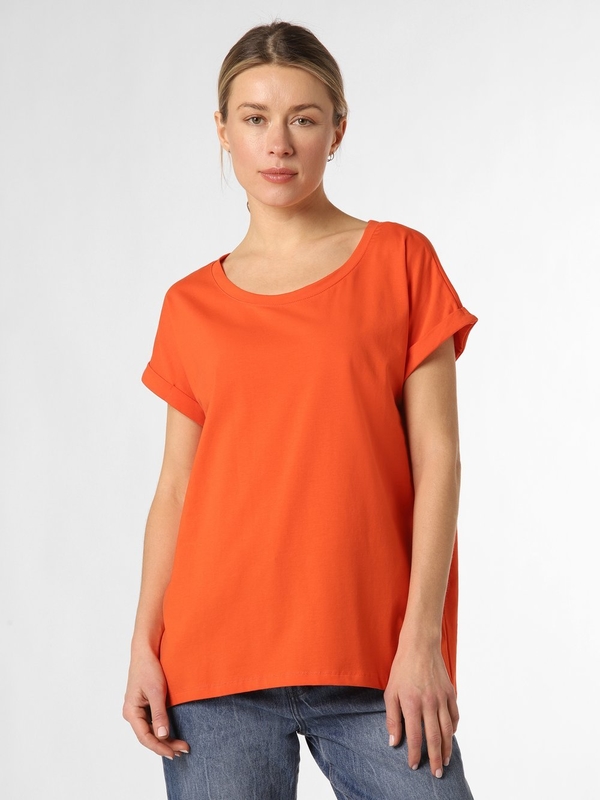 Pomarańczowy t-shirt Marie Lund z dżerseju