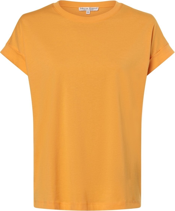 Pomarańczowy t-shirt Marie Lund z okrągłym dekoltem w stylu casual
