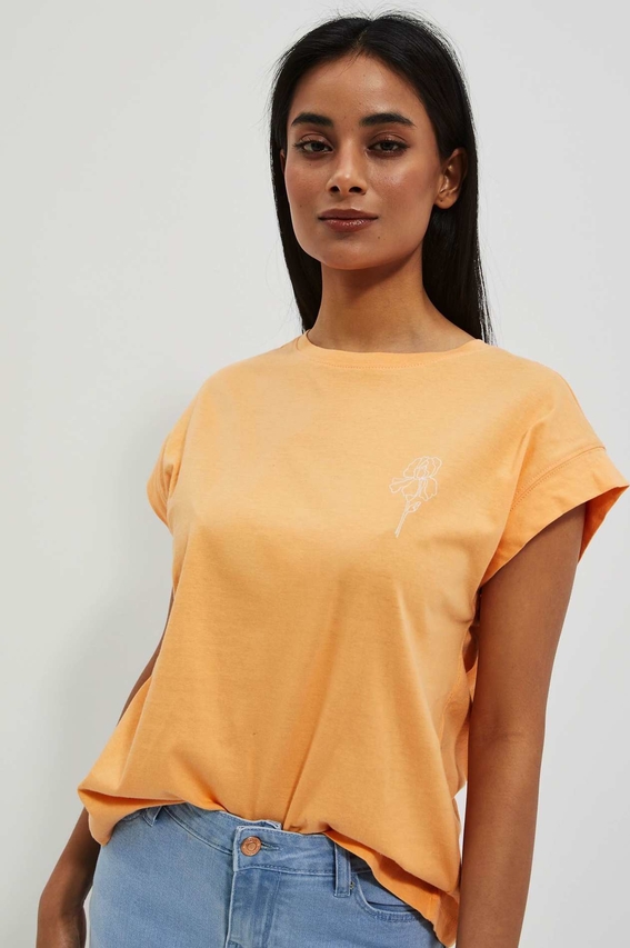 Pomarańczowy t-shirt Moodo.pl z bawełny