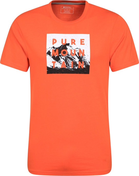 Pomarańczowy t-shirt Mountain Warehouse z krótkim rękawem z bawełny