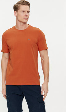 Pomarańczowy t-shirt Napapijri z krótkim rękawem