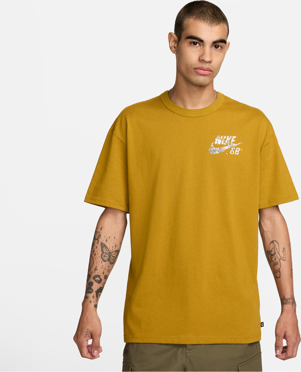 Pomarańczowy t-shirt Nike z bawełny z krótkim rękawem
