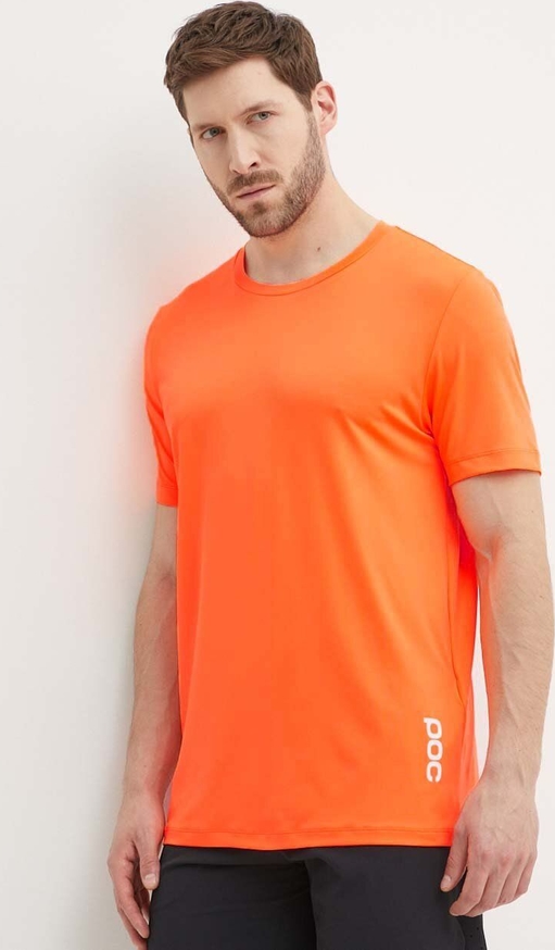 Pomarańczowy t-shirt POC w stylu casual