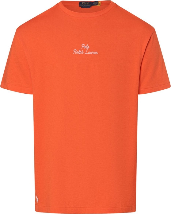Pomarańczowy t-shirt POLO RALPH LAUREN w stylu casual z krótkim rękawem