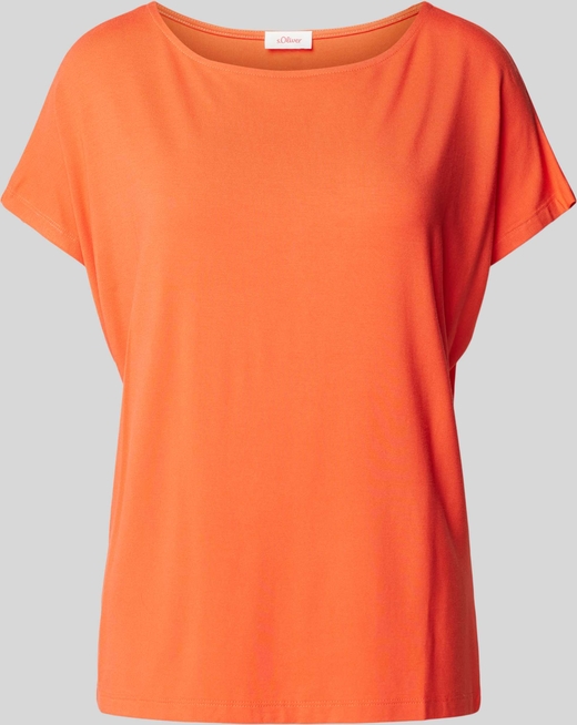 Pomarańczowy t-shirt S.Oliver z krótkim rękawem