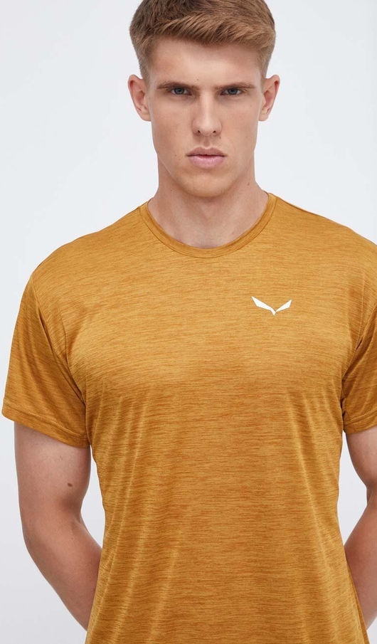 Pomarańczowy t-shirt Salewa z krótkim rękawem