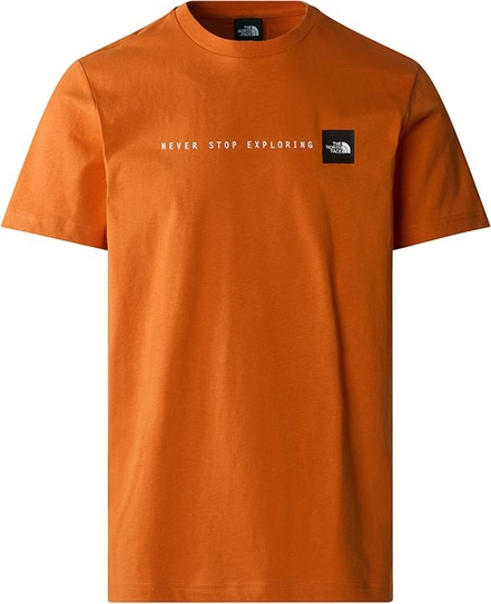 Pomarańczowy t-shirt The North Face w sportowym stylu z bawełny z krótkim rękawem