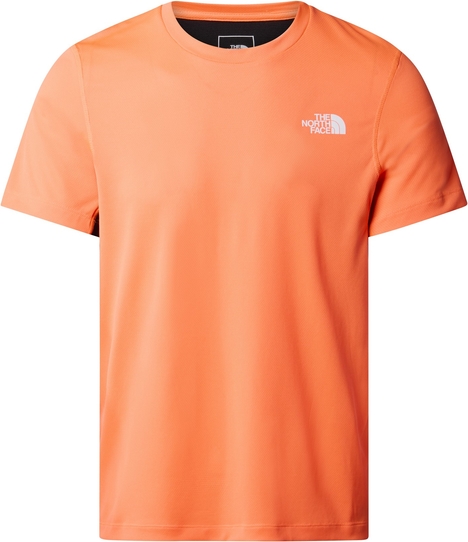 Pomarańczowy t-shirt The North Face w stylu casual z krótkim rękawem