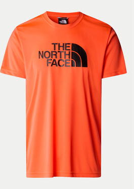 Pomarańczowy t-shirt The North Face z krótkim rękawem w sportowym stylu