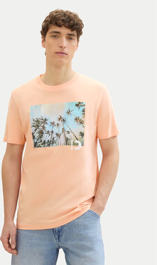 Pomarańczowy t-shirt Tom Tailor Denim w młodzieżowym stylu
