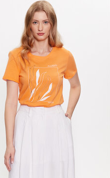 Pomarańczowy t-shirt Tom Tailor w młodzieżowym stylu