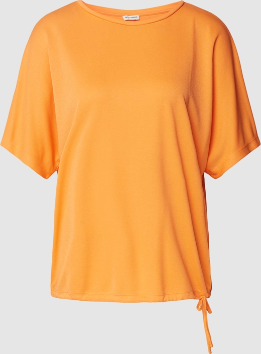 Pomarańczowy t-shirt Tom Tailor z okrągłym dekoltem