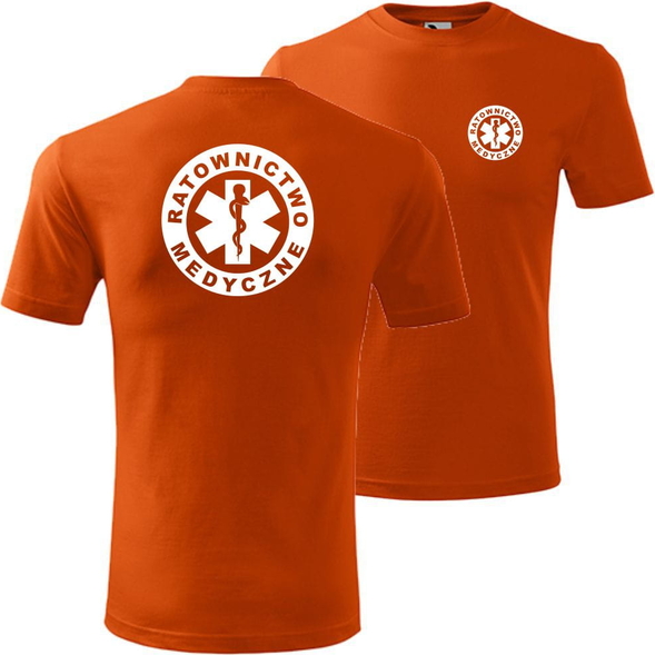 Pomarańczowy t-shirt TopKoszulki.pl z bawełny