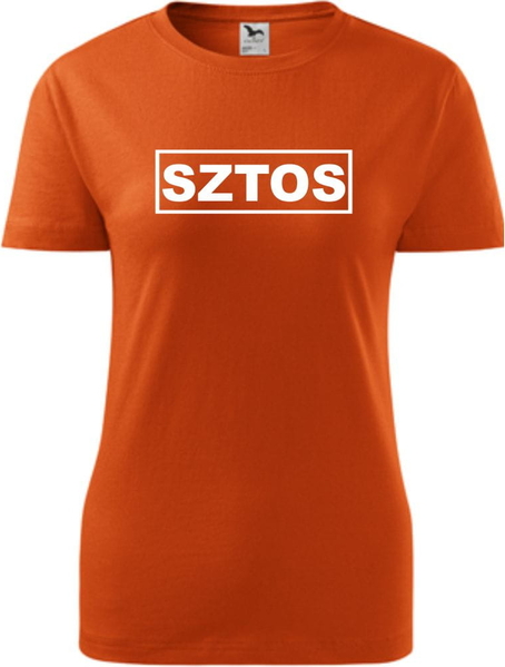 Pomarańczowy t-shirt TopKoszulki.pl z bawełny w sportowym stylu