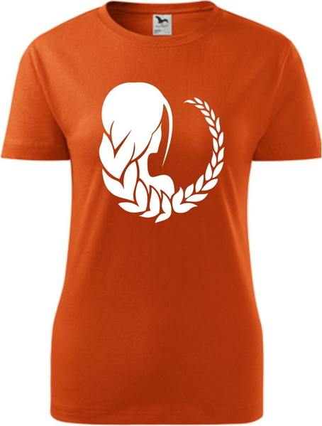 Pomarańczowy t-shirt TopKoszulki.pl z bawełny z krótkim rękawem