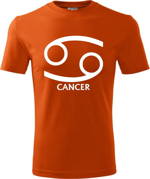 Pomarańczowy t-shirt TopKoszulki.pl z krótkim rękawem