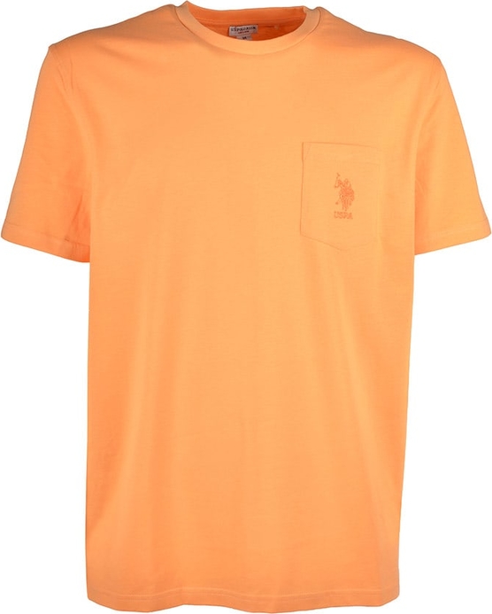 Pomarańczowy t-shirt U.S. Polo z krótkim rękawem