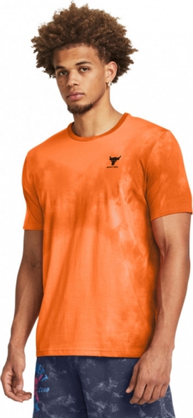 Pomarańczowy t-shirt Under Armour z bawełny w rockowym stylu z krótkim rękawem