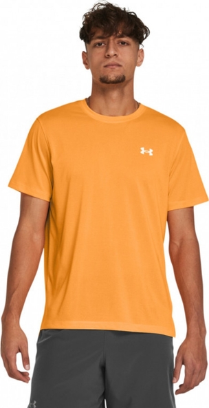 Pomarańczowy t-shirt Under Armour z krótkim rękawem w sportowym stylu