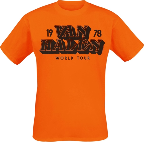 Pomarańczowy t-shirt Van Halen w młodzieżowym stylu